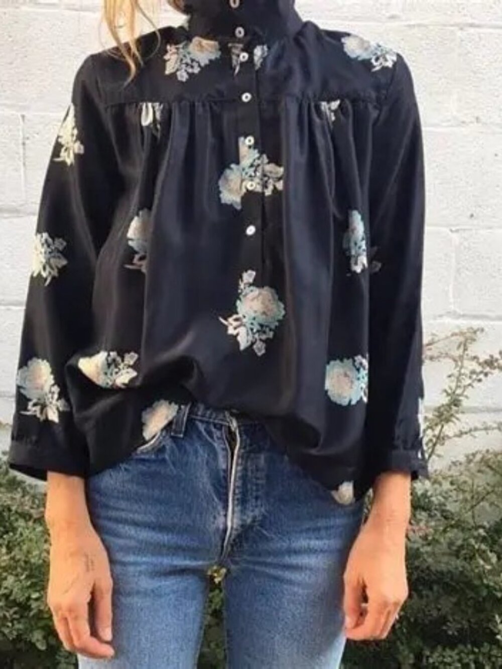 Horses Atelier Black & Multicolour Silk Floral Shirt
